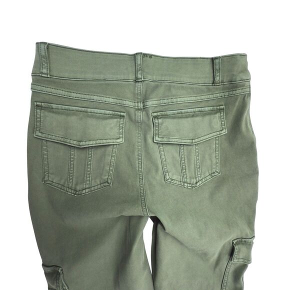 SPANX Stretch Twill Ankle Cargo Jogger Pants Large Utility Jeans Skinny Green - Picture 6 of 14